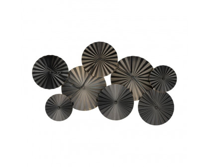 Sagebrook Metal Pleated Wall Discs - Gray