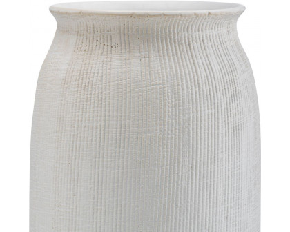 Sagebrook 16" Ceramic Ridged Vase - White