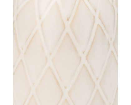 Sagebrook 9" Ceramic Plaid Textured Vase - Cameo Blue