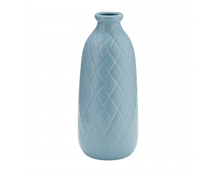 Sagebrook 9" Ceramic Plaid Textured Vase