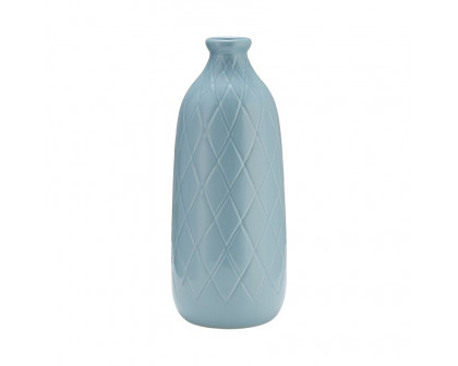 Sagebrook 9" Ceramic Plaid Textured Vase