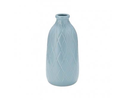 Sagebrook 9" Ceramic Plaid Textured Vase