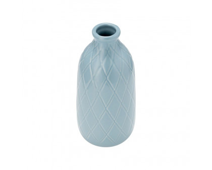 Sagebrook™ 9" Ceramic Plaid Textured Vase - Beige