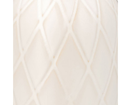 Sagebrook 16" Ceramic Plaid Textured Vase - Beige