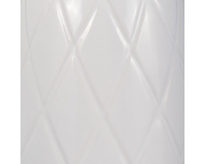 Sagebrook 16" Ceramic Plaid Textured Vase - White