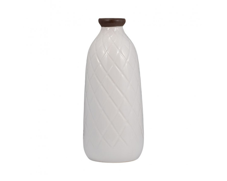 Sagebrook 9" Ceramic Plaid Textured Vase