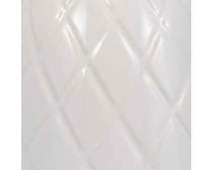 Sagebrook 12" Ceramic Plaid Textured Vase - White