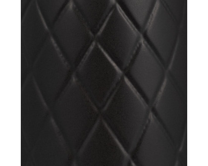 Sagebrook 12" Ceramic Plaid Textured Vase - Black