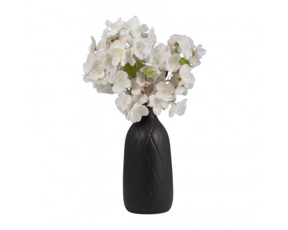 Sagebrook™ 9" Ceramic Plaid Textured Vase - Black