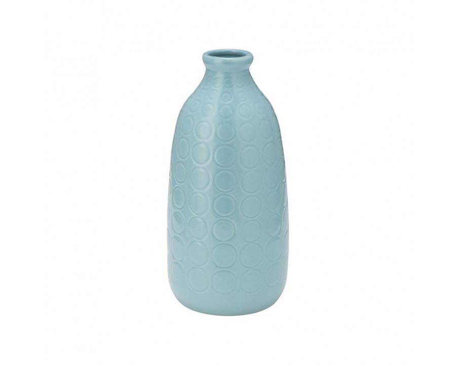 Sagebrook 9" Ceramic Circles Vase - Aqua Haze