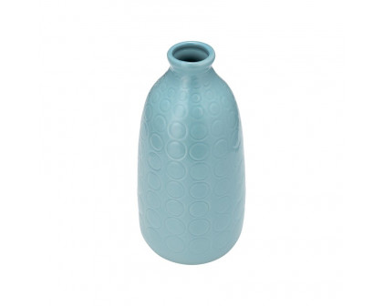 Sagebrook 9" Ceramic Circles Vase - Aqua Haze