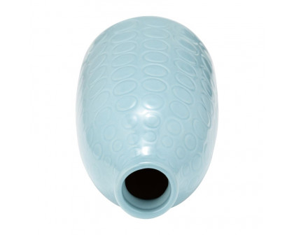 Sagebrook 9" Ceramic Circles Vase - Aqua Haze