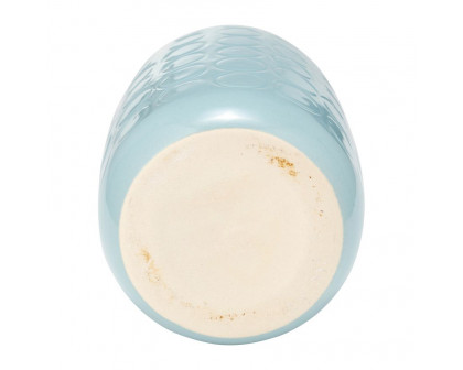 Sagebrook 9" Ceramic Circles Vase - Aqua Haze