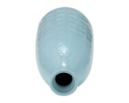 Sagebrook 12" Ceramic Circles Vase - Aqua Haze