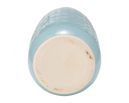 Sagebrook 12" Ceramic Circles Vase - Aqua Haze