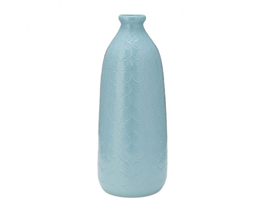 Sagebrook 16" Ceramic Circles Vase - Aqua Haze