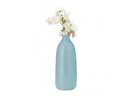 Sagebrook 16" Ceramic Circles Vase - Aqua Haze