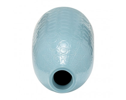 Sagebrook 16" Ceramic Circles Vase - Aqua Haze