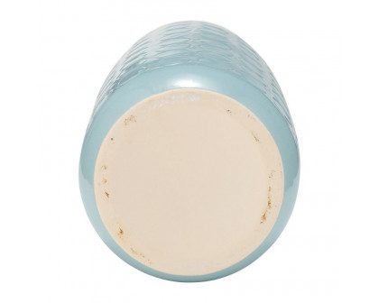 Sagebrook 16" Ceramic Circles Vase - Aqua Haze