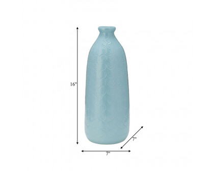 Sagebrook 16" Ceramic Circles Vase - Aqua Haze