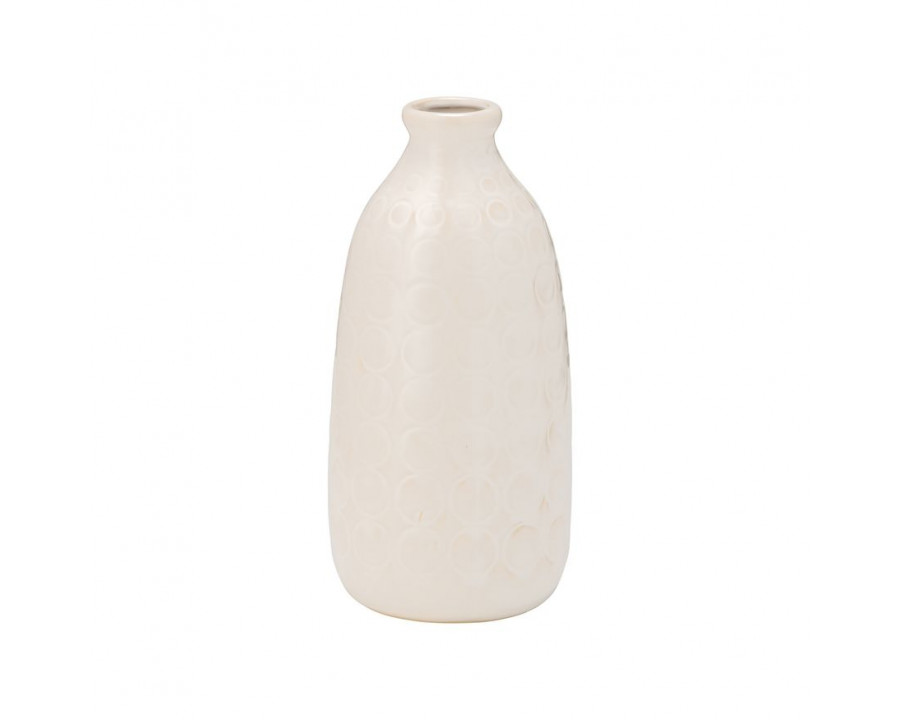 Sagebrook 9" Ceramic Circles Vase - Beige