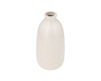 Sagebrook 9" Ceramic Circles Vase - Beige