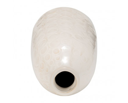 Sagebrook 9" Ceramic Circles Vase - Beige