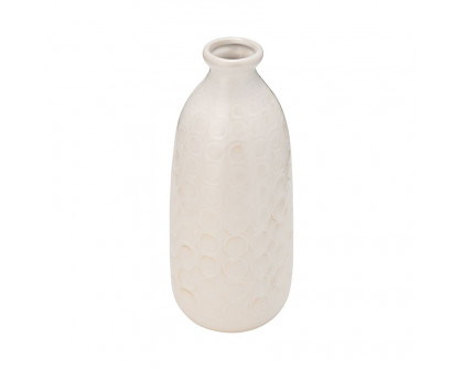 Sagebrook 12" Ceramic Circles Vase - Beige