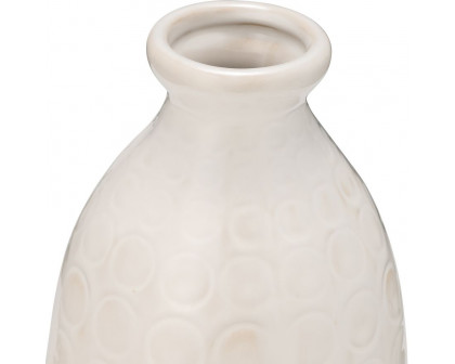 Sagebrook 12" Ceramic Circles Vase - Beige