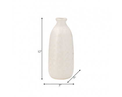 Sagebrook 12" Ceramic Circles Vase - Beige