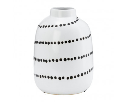 Sagebrook 9" Ceramic Spiral Dot Flower Vase