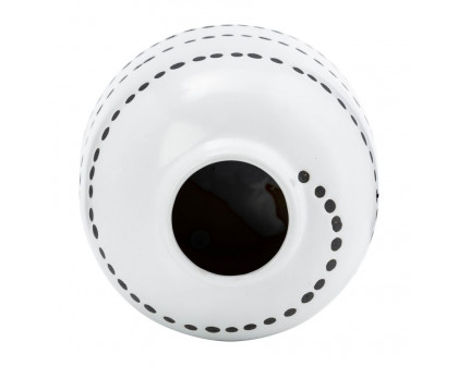 Sagebrook 9" Ceramic Spiral Dot Flower Vase - White/Black