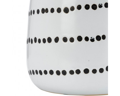 Sagebrook 9" Ceramic Spiral Dot Flower Vase - White/Black