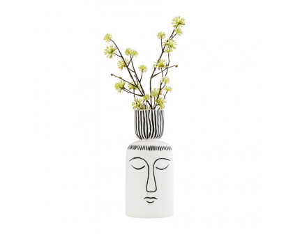 Sagebrook 11" Ceramic Sleeping Man Flower Vase - White/Black