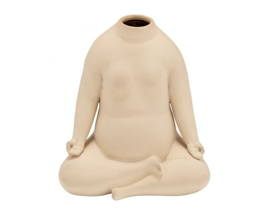 Sagebrook - 8" Ceramic Woman Body Flower Vase in Cream