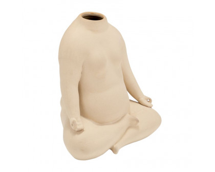 Sagebrook - 8" Ceramic Woman Body Flower Vase in Cream