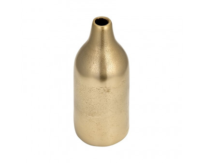 Sagebrook 9" Metal Bottle Vase - Gold