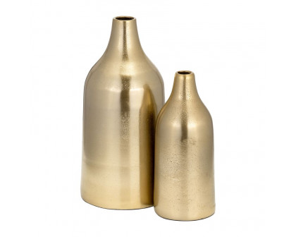 Sagebrook 9" Metal Bottle Vase - Gold