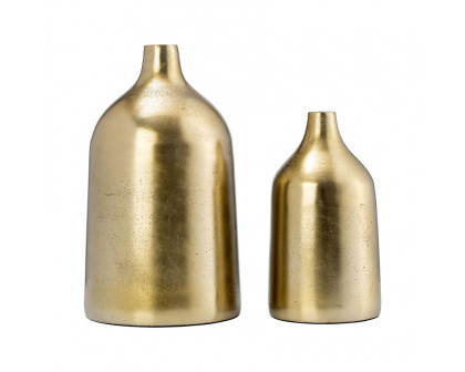 Sagebrook 9" Metal Bottle Vase - Gold