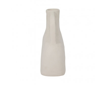 Sagebrook 8" Ceramic Rough Triple Handle Vase - Cotton