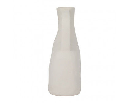 Sagebrook 12" Ceramic Rough Triple Handle Vase - Cotton