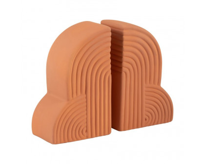 Sagebrook™ 13"x10" Ceramic Arches Bookends (Set Of 2) - Terracotta