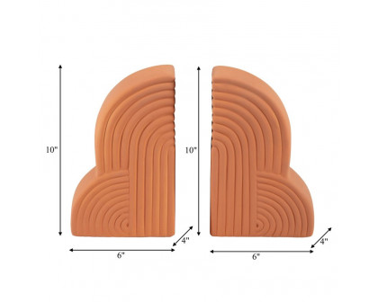 Sagebrook™ 13"x10" Ceramic Arches Bookends (Set Of 2) - Terracotta