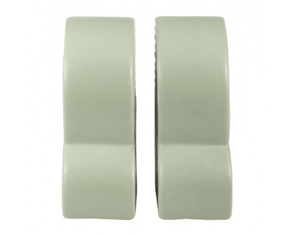 Sagebrook 13"x10" Ceramic Arches Bookends (Set Of 2) - Cucumber