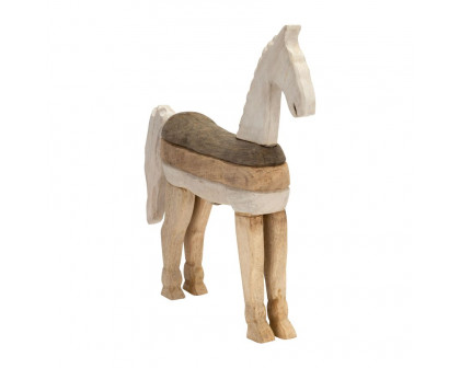 Sagebrook 19" Mango Wood Horse Sculpture - Light Brown