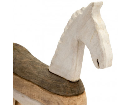 Sagebrook 19" Mango Wood Horse Sculpture - Light Brown