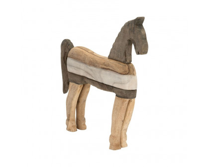 Sagebrook 19" Mango Wood Horse Sculpture