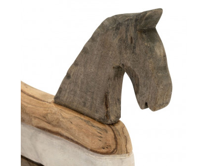 Sagebrook 15" Mango Wood Horse Sculputure - Dark Brown