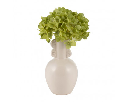 Sagebrook 9" Ceramic Eared Vase - Cotton