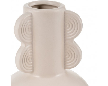 Sagebrook 9" Ceramic Eared Vase - Cotton